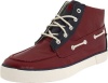 Polo Ralph Lauren Men's Lander Chukka Lace up casual, Vintage Red/Newport Navy Coated Canvas, 7.5 M US