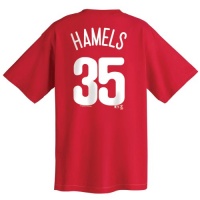 Cole Hamels Philadelphia Phillies Name and Number T-Shirt, Athletic Red