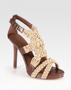 Artful, woven jute rope upper finished with leather trim and an adjustable ankle strap. Stacked heel, 4½ (115mm)Stacked platform, ½ (15mm)Compares to a 4 heel (100mm)Jute and leather upperLeather lining and solePadded insoleImportedOUR FIT MODEL RECOMMENDS ordering true size. 