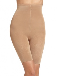 THE LOOKSmooth elastic waistbandExtended hi-waist design smooths the entire waistlineGraduated compression gently smooths from thigh to waistRear toning lifts and shapesTHE MATERIAL88% nylon/12% spandexCARE & ORIGINHand washImported