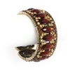 Goldtone Wide Brown Rhinestone Cuff Bangle Bracelet Fashion Jewelry