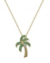 Effy Jewlery Palm Tree pendant, Diamond and Emerald