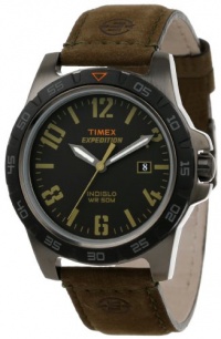 Timex Unisex T499269J  Expedition Rugged Metal Field Gunmetal Gray Case, Brown Leather Strap Watch