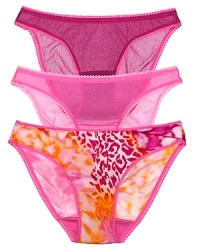 A sexy sheer mesh bikini with contrast lace trim and new fashion colors and prints!