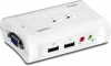 TRENDnet 2-Port USB KVM Switch Kit with Audio (Includes 2x KVM Cables) TK-209K (White)