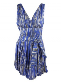 Rachel Zoe womens krista bubble zebra sash waist dress