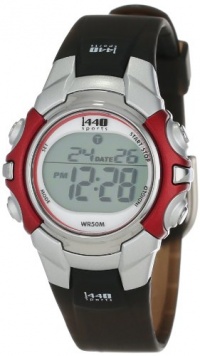 Timex Unisex T5G841 1440 Sports Digital Silver-Tone/Black Resin Strap Watch