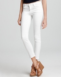 J Brand Jeans - White Tencel Supersoft Skinny Jeans in Snow