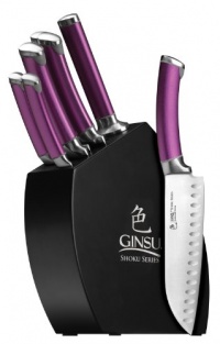 Ginsu Shoku 8-piece Eggplant Style Set With Black Block