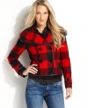 In an oversized buffalo plaid, this Kensie coat is a hot fall topper!