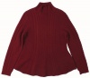 Lauren Ralph Lauren Women's Cable Knit Peplum Mockneck Sweater (Royal Ruby Red) (Large)