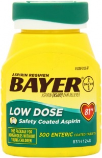 Bayer Aspirin Regimen Low Dose 81mg, Enteric Coated Tablets, 300-Count