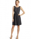 Calvin Klein Women's Pleated Front Fit N Flare Dress, Charcoal, 2