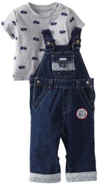 Little Me Baby-boys Infant Jeep Overall Set, Blue, 24 Months