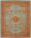 Nourison Rugs Heritage Hall Collection HE16 Aqua Round 9' x 9' Area Rug