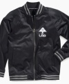 Tough-looking throwback style, this track jacket from LRG gives him the muscle to pull together his varsity look.