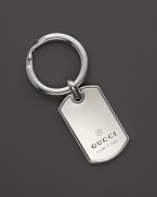 Sterling silver Gucci logo dogtag key ring.