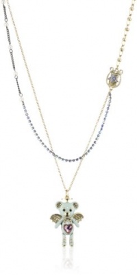 Betsey Johnson Heaven's to Betsey Teddy Bead 2-Row Necklace