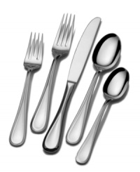 A simple teardrop shape and shiny finish make the Bravo flatware set a reliable crowd pleaser. With a gently ridged edge for added definition and style.