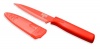 Kuhn Rikon 4-Inch Nonstick Colori Serrated Paring Knife, Red