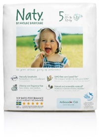 Nature Babycare Chlorine-Free ECO Diapers, Size 5 (27-35 Pounds), 23 Diapers (Pack of 4) [Amazon Frustration-Free Packaging]