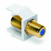 Leviton 40831-BW QuickPort F-Type Adapter, Gold-Plated, White