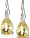 Judith Ripka La Petite Yellow Pear Stone on Wire Earrings