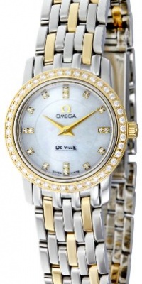 Omega Women's 4375.75 White Mother-Of-Pearl Dial DeVille Prestige Watch