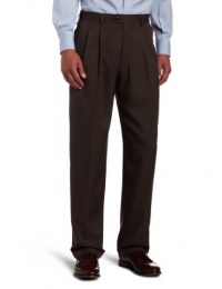 Haggar Men's Micro Houndstooth Pleat Front Expandable Waist Dress Pant