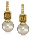 Anne Klein Sorbet Pearl and Crystal Drop Earrings