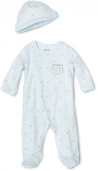 Little Me Baby-boys Newborn Little Prince Footie and Hat, Light Blue, 3 Months