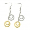 Ladies Gold and Silver Tone Dangle Circle Earrings