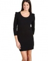 Juicy Couture Black Wool Ruffle Sleeve Sweater Dress Large