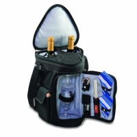 Picnic Time Meritage Insulated Triangular Wine and Cheese Cooler Tote, Black