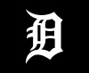 DETROIT TIGERS D Vinyl STICKER / DECAL White 5