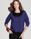 Go bold in a boxy Eileen Fisher Petites cropped top, emboldened by crisp color blocking and a chic cowl neckline for everyday elegance.