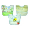 green sprouts 3 Count Garden Waterproof Bib, Blue Bumble Bee, 6-12 Months