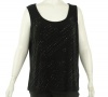 Calvin Klein Scoop Neck Beaded Shirt Black 2X