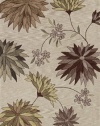 Dalyn Studio Ivory, Taupe, Celery, Mocha Brown Star Burst Floral Motif 5 by 7-Feet 9-Inch Area Rug