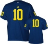 Michigan Wolverines Navy Adidas #10 Football Jersey T-Shirt