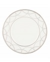 Sturdy bone china draped in delicate platinum garlands makes the Lenox Iced Pirouette accent salad plates a flawless go-to for formal dining.