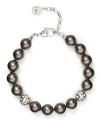 Classic and sophisticated, this Majorica bracelet features cultured Tahitian pearls with sparkling crystal details.