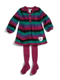 GUESS Kids Girls Toddler Striped Sweater Dress, MULTICOLORED (18M)