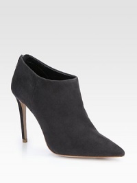 Must-have silhouette rendered in luxurious suede with an elegant point toe. Self-covered heel, 4¼ (110mm)Suede upperPoint toeBack zipLeather lining and solePadded insoleImported