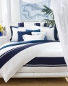 Ralph Lauren Full / Queen Comforter Cover Duvet Indigo Modern Stripe Navy White