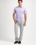 Check trim at the placket adds the right touch of preppy cool to this easy-fit cotton polo.Point collarButton-down half-placketShort sleevesCottonMachine washImported