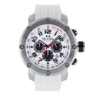 TW Steel Men's TW122 Grandeur Tech White Rubber Chronograph Dial Watch