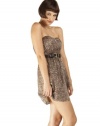 Twelfth Street By Cynthia Vincent Womens Strapless Gathered Party Dress in Mini Leopard - Mini Leopard - 0