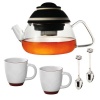 Dalla Piazza Delicha Automatic Tea Maker + 12OZ. Halo Bistro Wide Body Coffee Cup + 4.5in. Cup & Saucer Demi Spoon