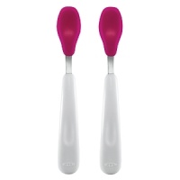 Whether you're serving mushed pees or your little toddler's feeding on his own, these spoons are perfect for every meal with a contoured handle and an easy-scoop spoon head.